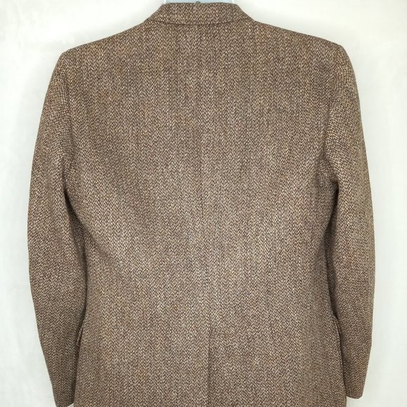 Vintage Harris Tweed Light Brown Wool Double Button Jacket Blazer (LRG 42) - Picture 2 of 13